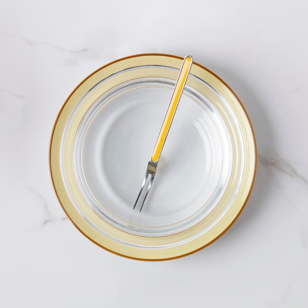 lemon plate &amp; bowl + fork